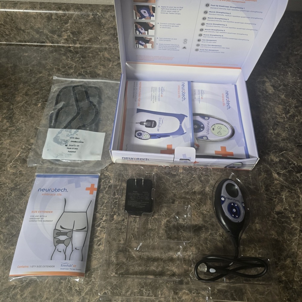 Neurotech Kneehab XP Controller Charger Pads Size Extender Replacement Parts Lot